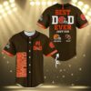 Best Dad Ever Cleveland Browns Baseball Jersey Custom 3 3