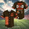 Best Dad Ever Cleveland Browns Baseball Jersey Custom 4 4