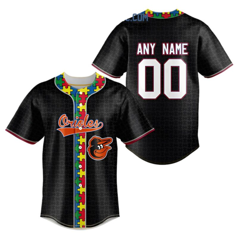 Custom Baltimore Orioles Autism Jersey 1 1