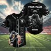 Custom Name Raiders Baseball Jersey Black 4 4