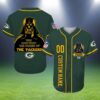 Darth Vader Custom Green Bay Packers Jersey Baseball 2 2