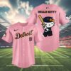 Hello Kitty Detroit Tigers Pink Jersey Baseball 4 4