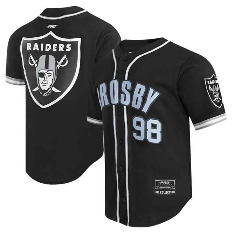 Las Vegas Raiders Baseball Jersey Black 1 1