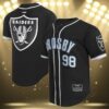 Las Vegas Raiders Baseball Jersey Black 3 3