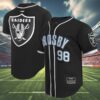 Las Vegas Raiders Baseball Jersey Black 4 4