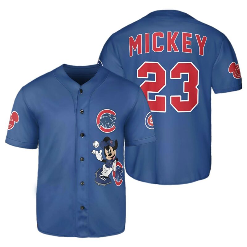 Mickey Mouse Chicago Cubs Baseball Jersey 1 1