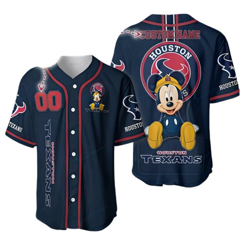 Mickey Mouse Houston Texans Authentic Baseball Jerseys 1 1