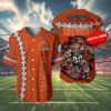 NFL Cleveland Browns Orange Custom Jersey Baseball 4 4