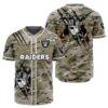 Oakland Raiders Camo Jersey Baseball 1 1