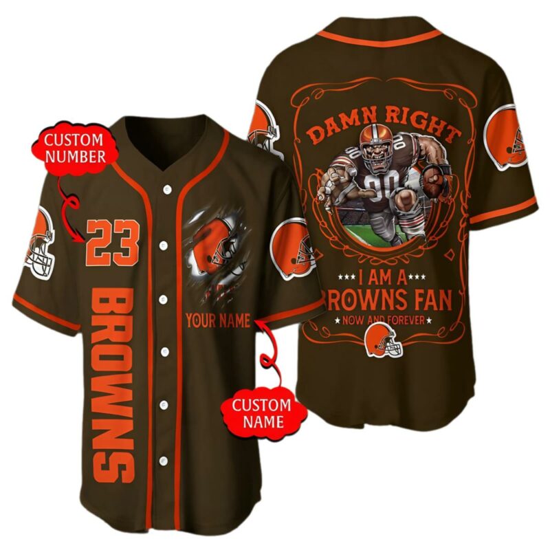 Personalized Cleveland Browns Baseball Jersey 1 1