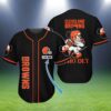 Personalized Mickey Mouse Cleveland Browns Baseball Jersey 2 2