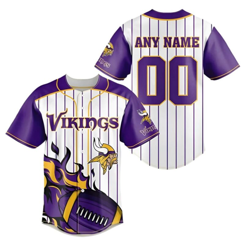 Personalized Minnesota Vikings Baseball Jersey 1 1