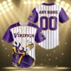 Personalized Minnesota Vikings Baseball Jersey 3 3