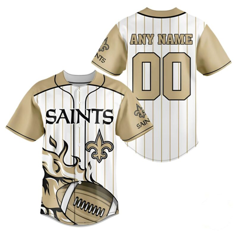 Personalized New Orleans Saints Baseball Jersey 1 1