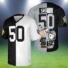 Snoopy And Charlie Brown Black And White Raiders Jersey 2 2