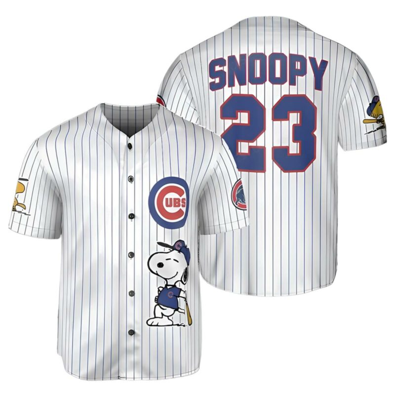 Snoopy Chicago Cubs Baseball Jersey 1 1