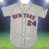 1972 Willie Mays 24 New York Mets Game Worn Road Jersey 2 2