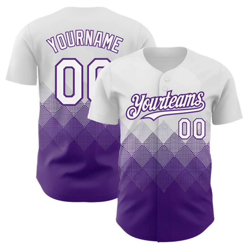 2024 Cheap Custom White Purple Royal 3D Jersey 1 1