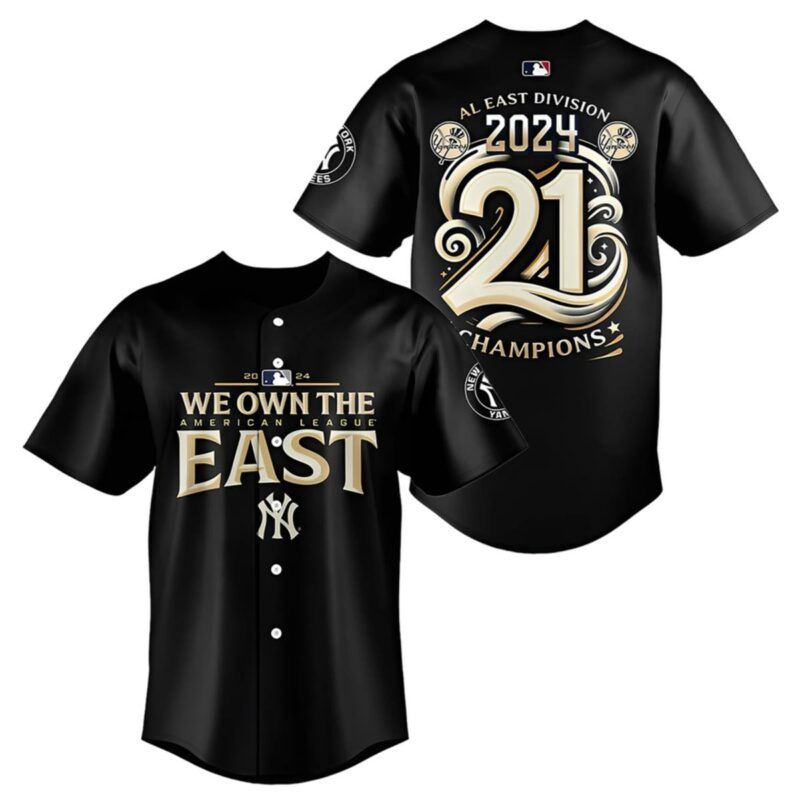 AL East Division Champions New York Yankees Baseball Jersey Cheap Black 1 1