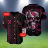 Arizona Cardinals Black Jersey Baseball with Skull 2 2