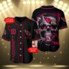 Arizona Cardinals Black Jersey Baseball with Skull 3 3