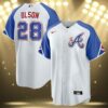 Atlanta Braves Nike Official Replica City Connect Jersey Mens Olson 28 3 3