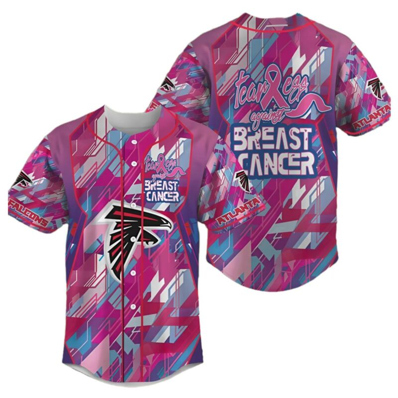 Atlanta Falcons Pink Baseball Jersey Breast Cancer 1 1