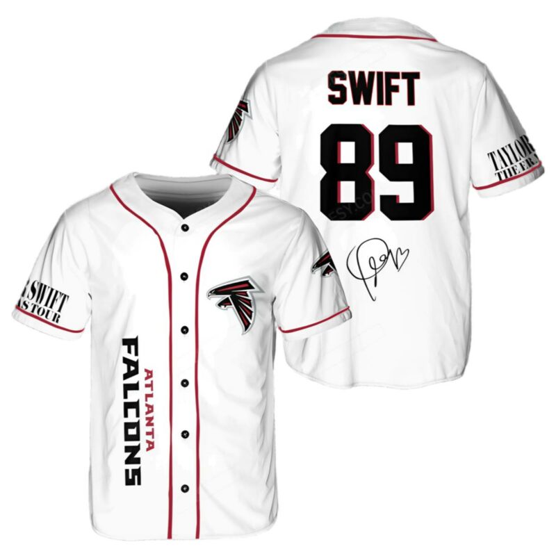 Atlanta Falcons Taylor Swift Baseball Jersey White Number 1 1