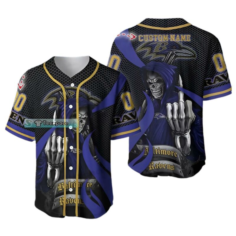 Baltimore Ravens Custom Jersey Baseball 1 1