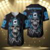 Carolina Panthers Baseball Jersey Youth With Skull 3 3