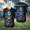 Carolina Panthers Baseball Jersey Youth With Skull 4 4