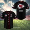 Custom Kansas City Chiefs Baseball Jersey Blackout 4 4