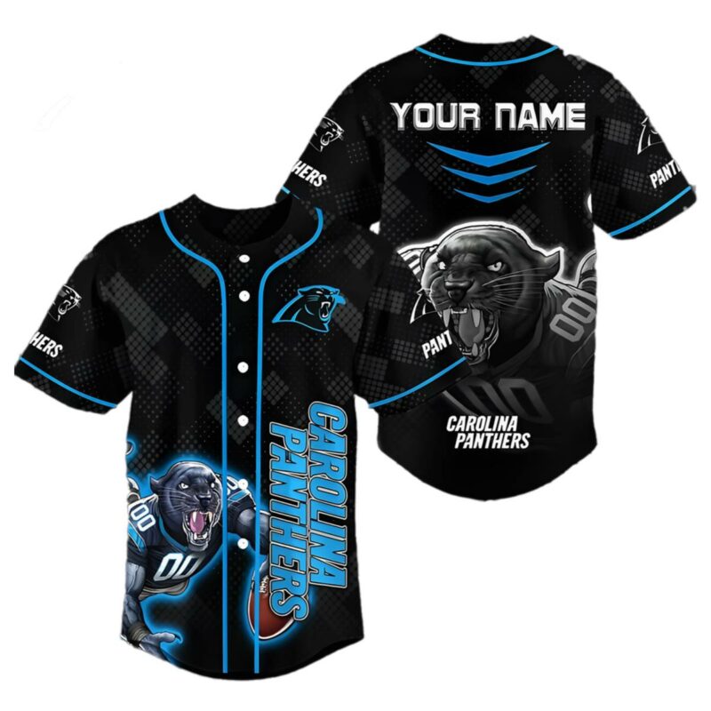 Custom Name Carolina Panthers NFL Baseball Jersey 1 1