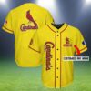 Custom St Louis Cardinals Baseball Jersey Yellow 2 2