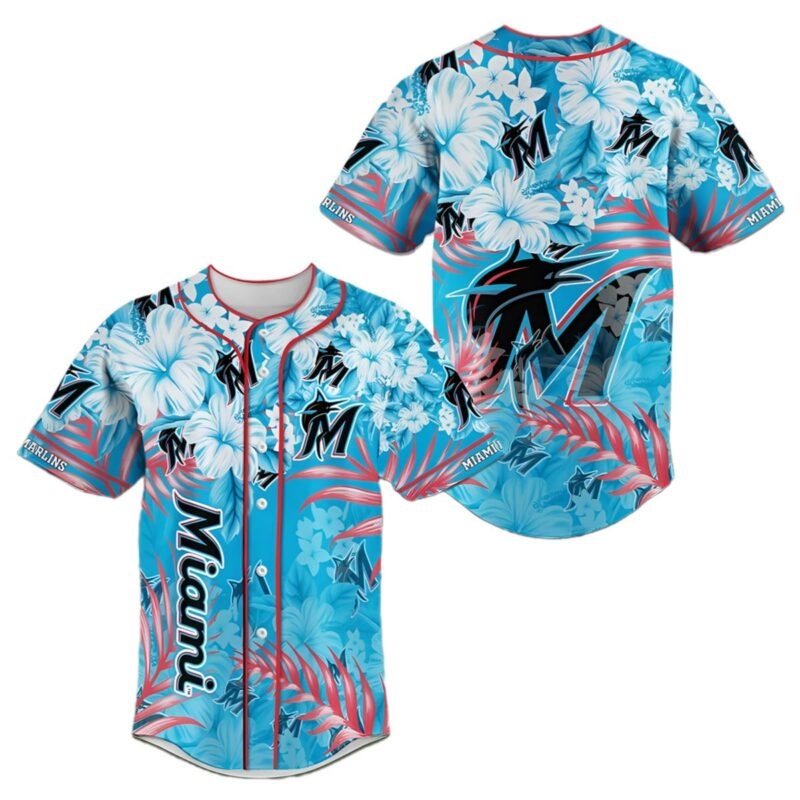 Florida Marlins Authentic Jersey Baseball MLB with Flowers 1 1