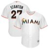 Giancarlo Stanton Majestic White Miami Marlins Jersey 1 1