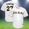 Giancarlo Stanton Majestic White Miami Marlins Jersey 2 2