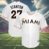 Giancarlo Stanton Majestic White Miami Marlins Jersey 4 4