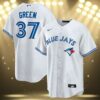 Green Blue Jays Jersey Baseball White 3 3