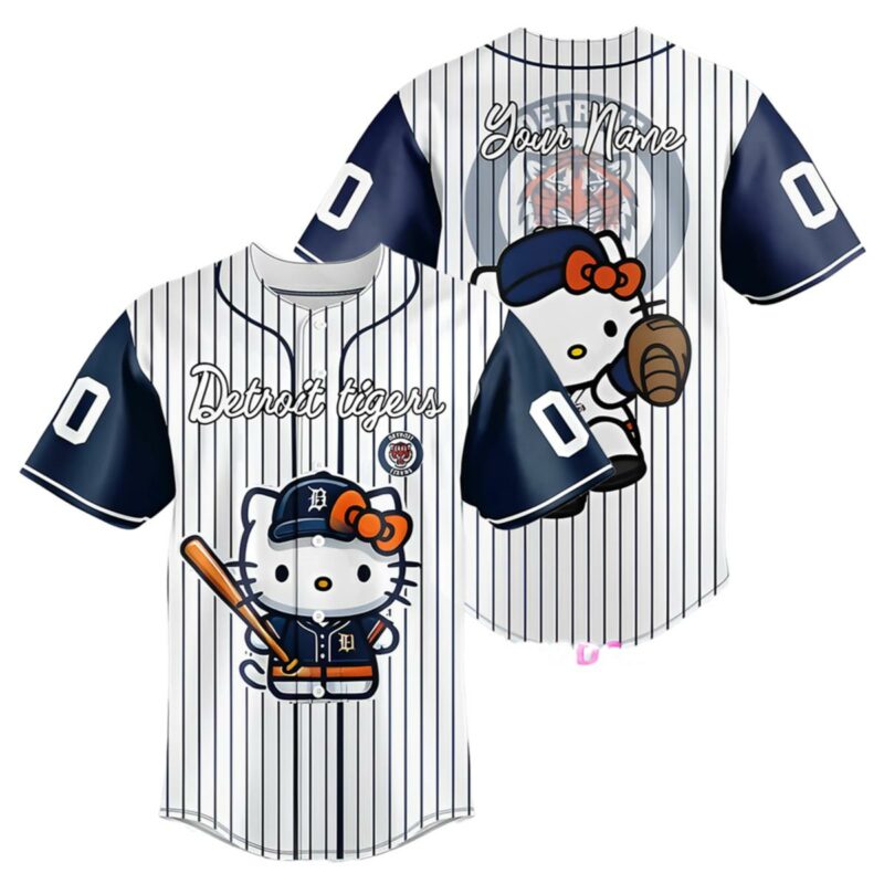 Hello Kitty Detroit Tigers Custom Jersey Baseball 1 1