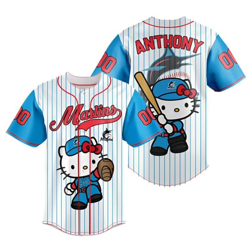 Hello Kitty Miami Marlins Baseball Jersey 1 1