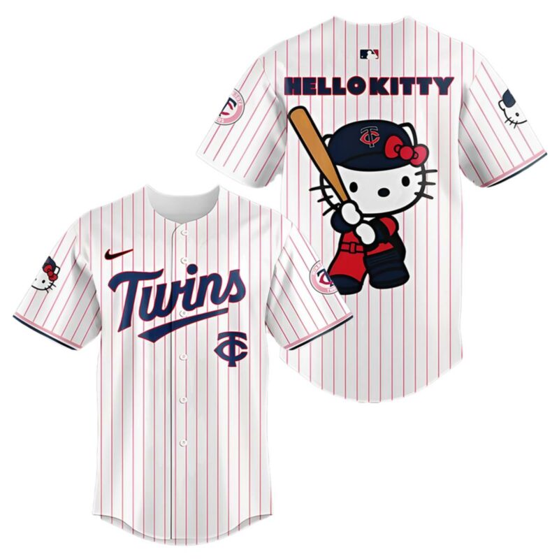 Hello Kitty Mn Twins Pinstripe Jersey Baseball 2025 1 1