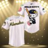 Hello Kitty Night Milwaukee Brewers Baseball Jersey 3 3