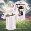 Hello Kitty Night Milwaukee Brewers Baseball Jersey 4 4