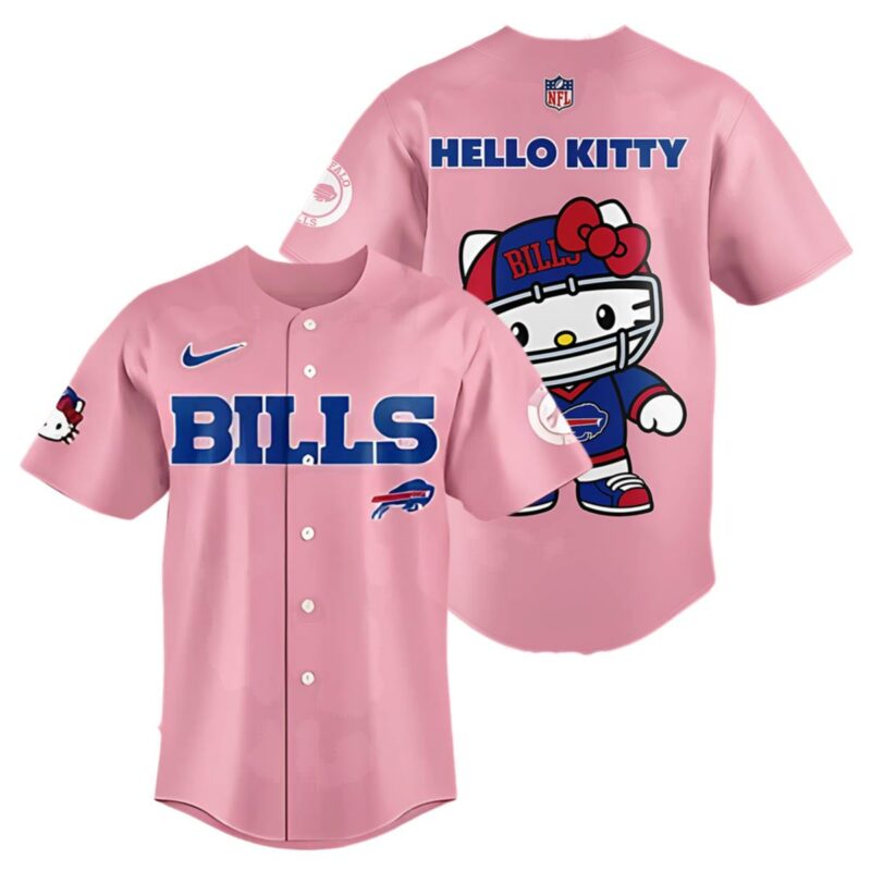 Hello Kitty Pink Buffalo Bills Baseball Jersey 1 1