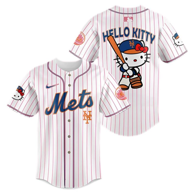 Hello Kitty Pinstripe Mets Jersey Baseball 1 1