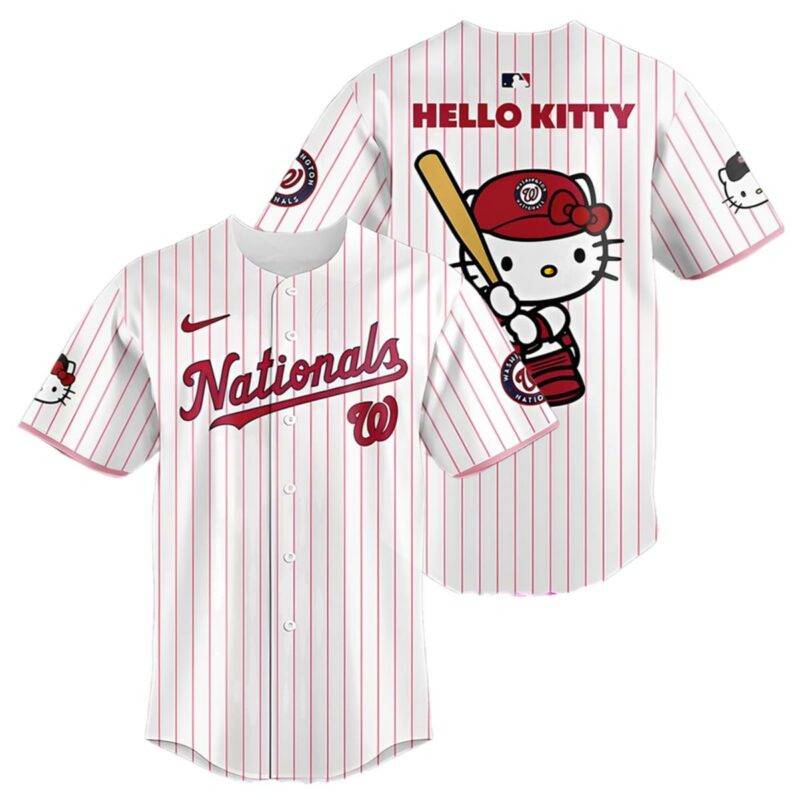 Hello Kitty Washington Nationals Youth Baseball Jersey 1 1