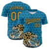 Jacksonville Jaguars Custom Baseball Jersey Blue And Gold 1 1