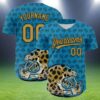 Jacksonville Jaguars Custom Baseball Jersey Blue And Gold 2 2