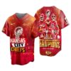 Kansas City Chiefs Back To Back Super Bowl LIX Champions Baseball Jersey 1 1